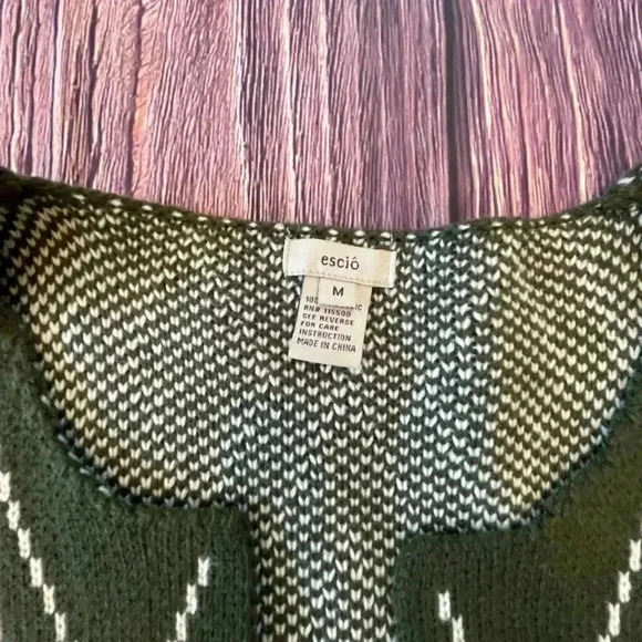 Escio Open Cardigan Olive Green boho bohemian - Picture 6 of 7